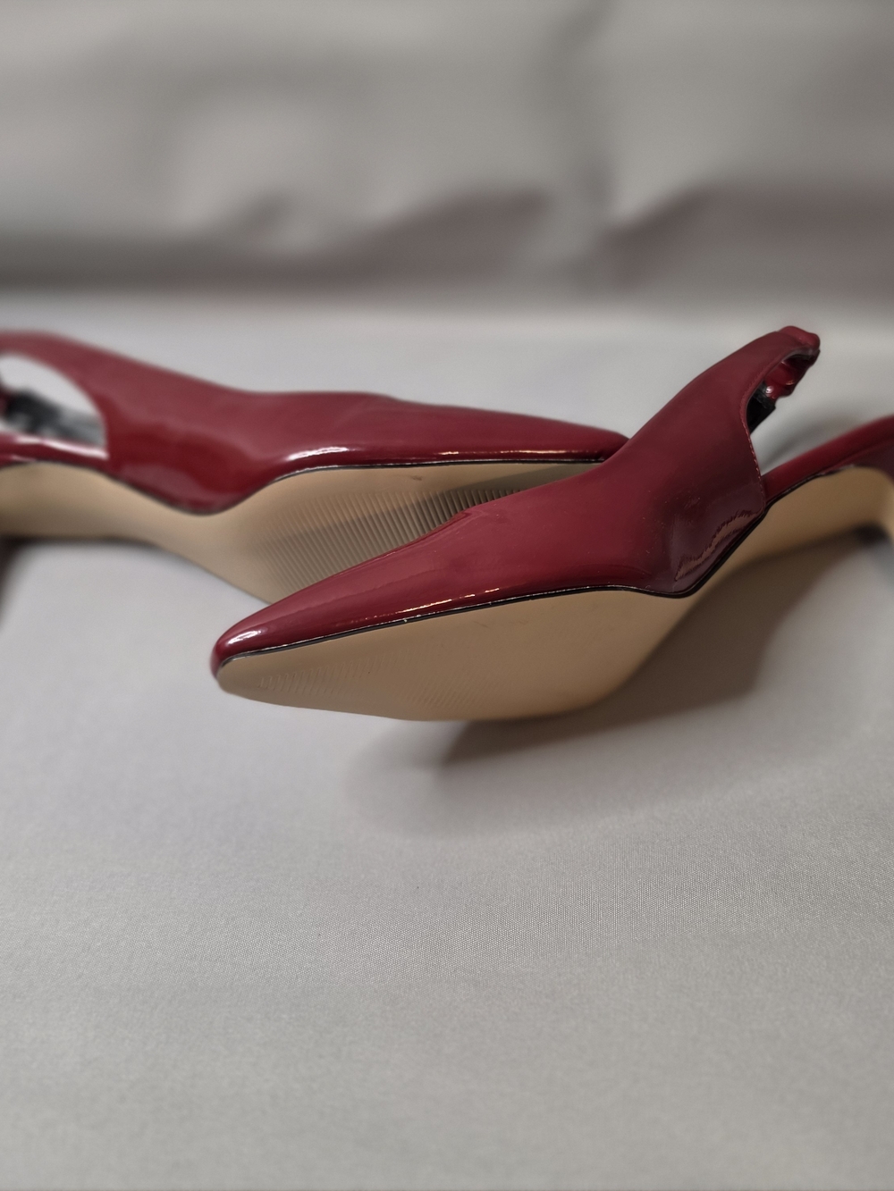 Steve Madden Burgundy Patent Slingback Pumps - Picture 3 of 4